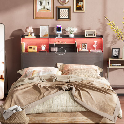 Kainyn Queen Size Storage Headboard 62 Wide Headboard Only Wrought Studio